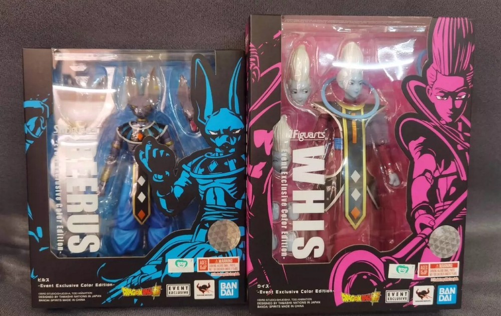 Bandai S.H.Figuarts Beerus & Whis Set Of Two Dragon Ball Super Action Figure Toy