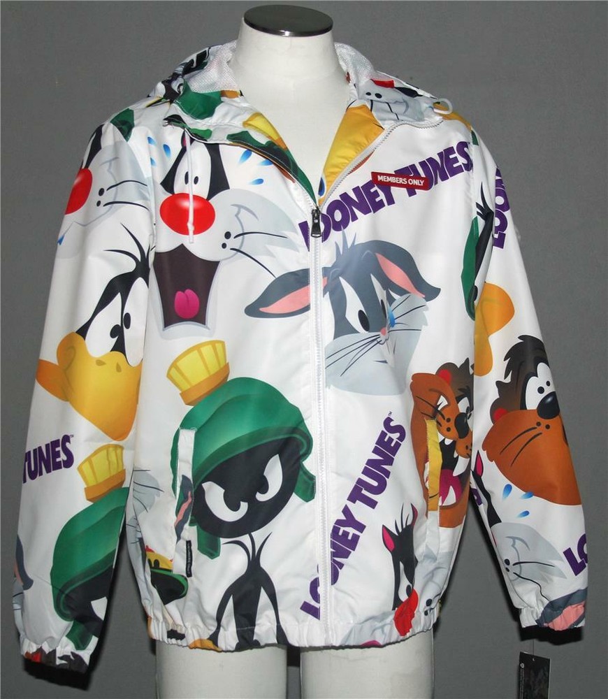 MEMBERS ONLY Looney Tunes Large Characters Mesh Lined Hooded Windbreaker Mn's L-image