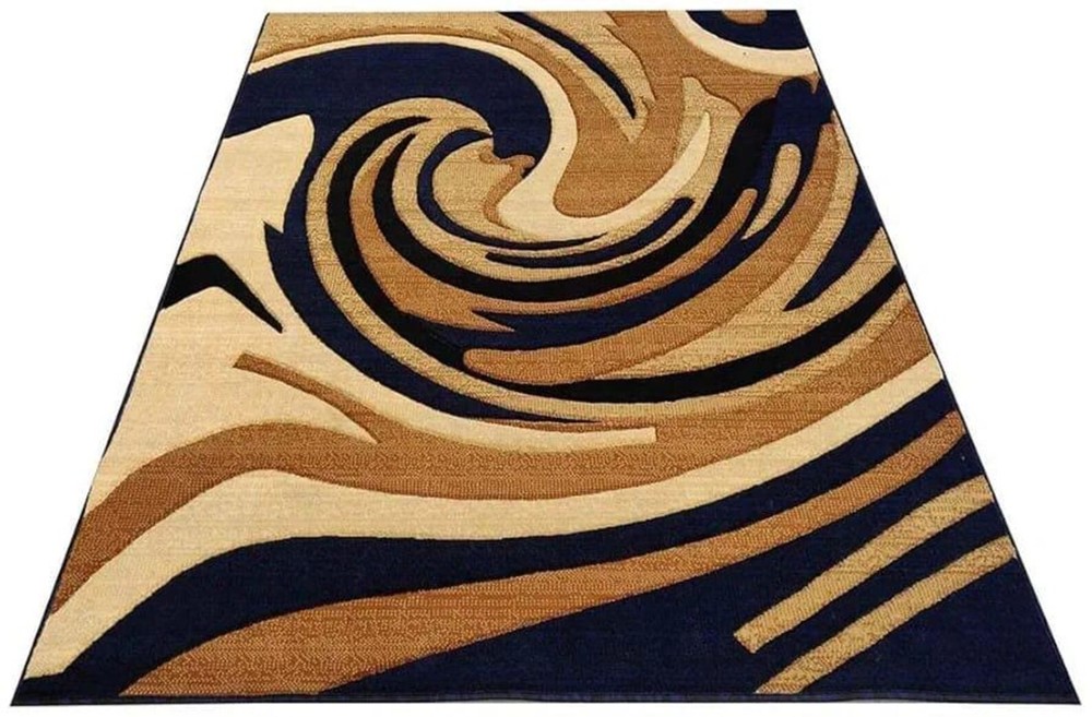 Hand-Tufted Wool Area Rug: Embossed Leaf Pattern, Neutral Beige
