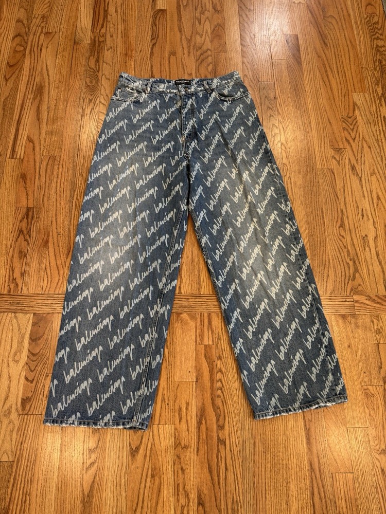 Balenciaga Script Denim Jeans “Blue”