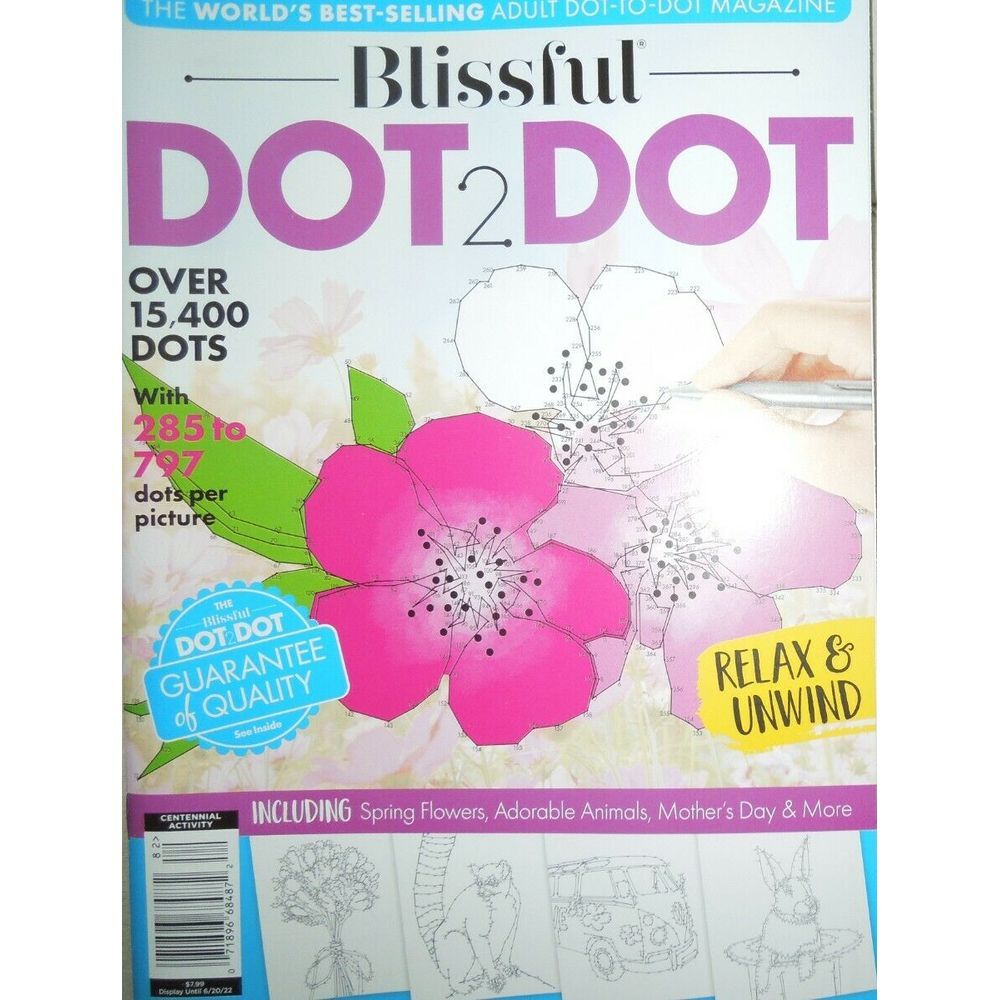 Dot-to-Dot Relaxing Spring Flowers & Animals with 15,400+ Dots