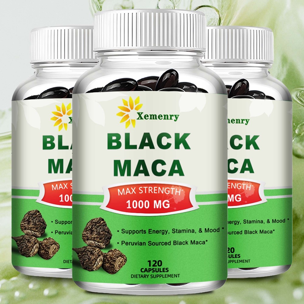 Black Maca 1000mg- Testosterone Booster, Energy & Endurance, Men's Muscle Health
