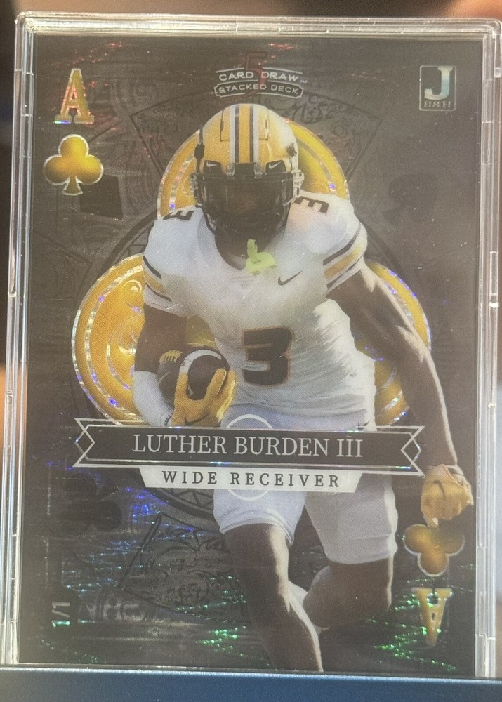 1/1 Luther Burden III 2023 WILD CARD 5 CARD DRAW STACKED DECK ACE of CLUBS SD-LB