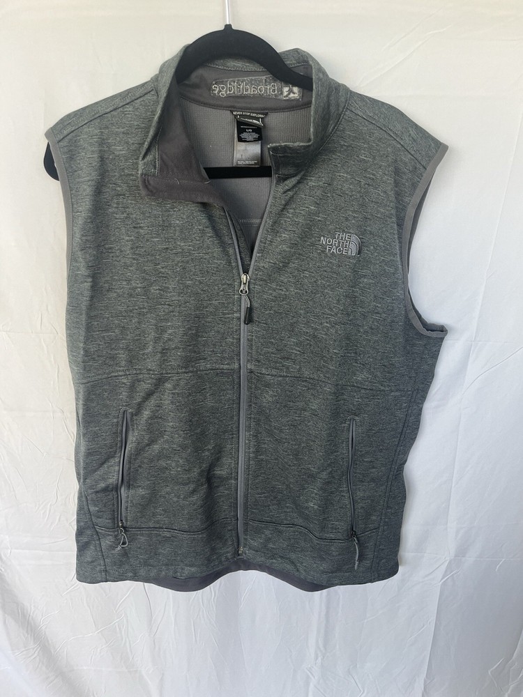 Men's North Face gray zip-up sweater vest with pockets size L