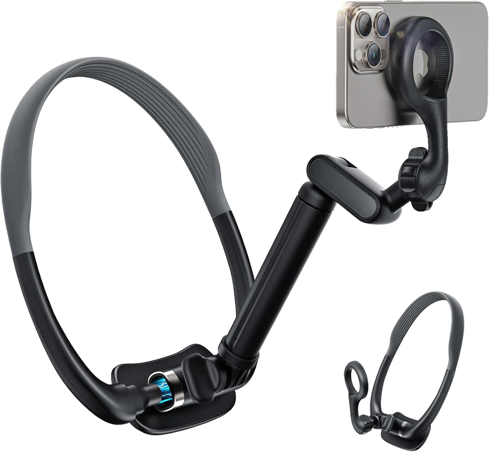 Magnetic Phone Neck Mount, Video Recording Holder, Pov/Vlog Selfie, Hand Free Ph