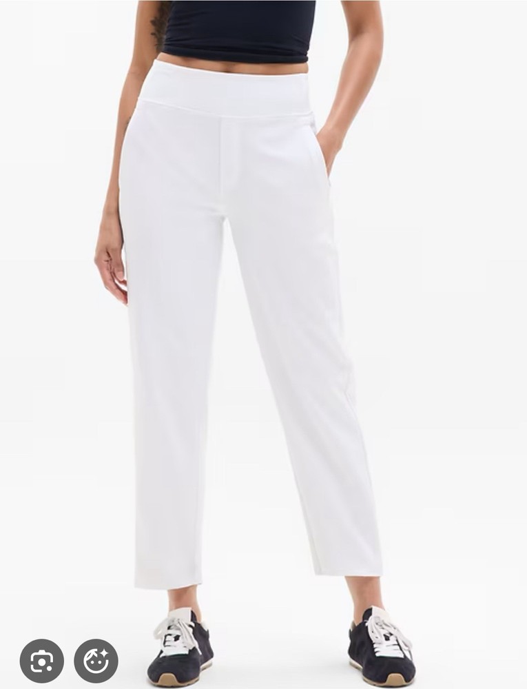 NWT $108 Athleta Endless High Rise Pants White 14T 14 Tall NEW! #533636