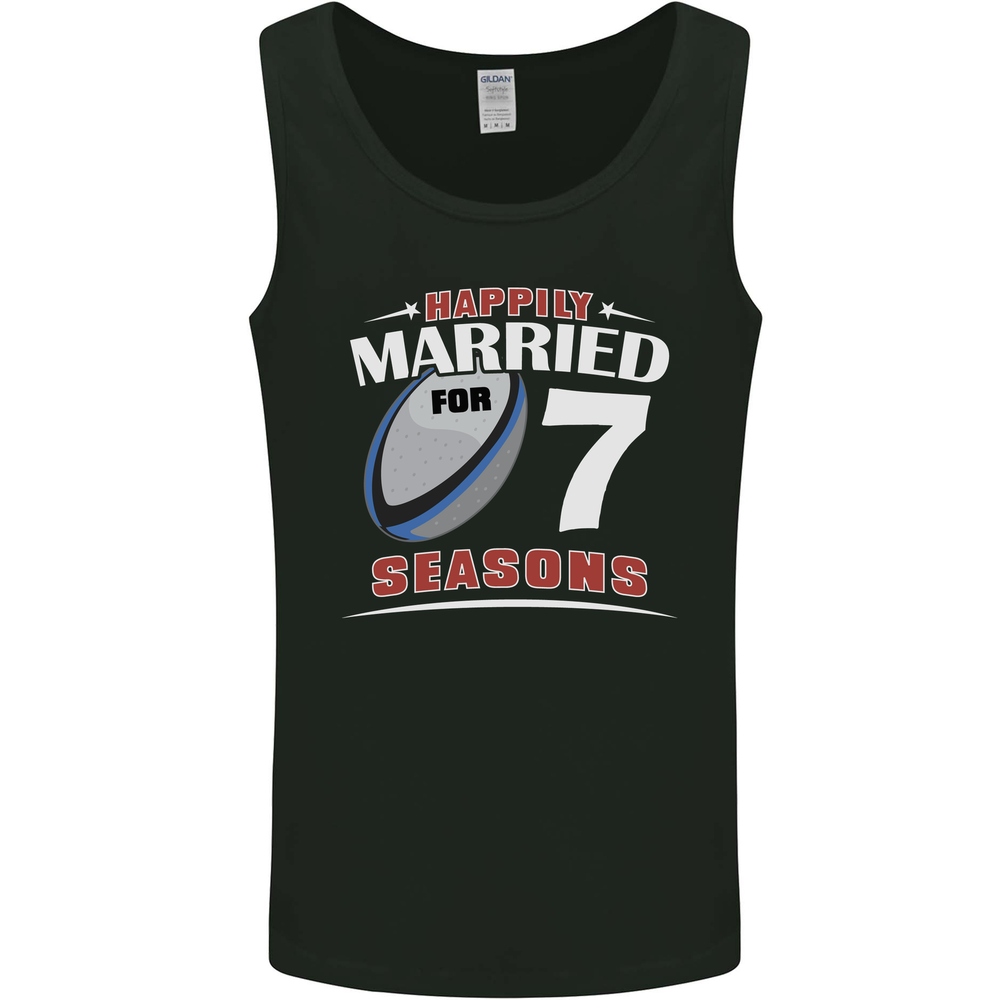 7 Year Wedding Anniversary 7th Rugby Mens Vest Tank Top