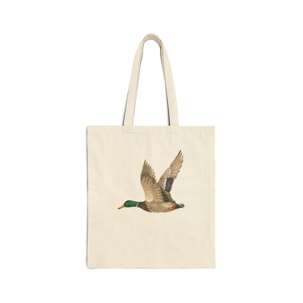 Mallard-Inspired Cotton Canvas Tote Bag with Flying Duck Design, [...]