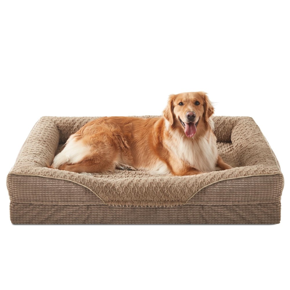 XL Washable Memory Foam Orthopedic Dog Bed with Egg-Crate Support