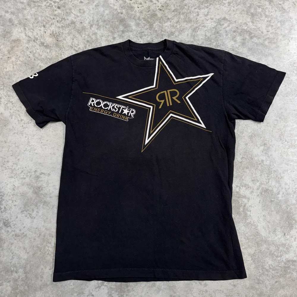 Rockstar Energy Drink Shirt Mens Extra Large Black Graphic Logo Fox Racing Moto