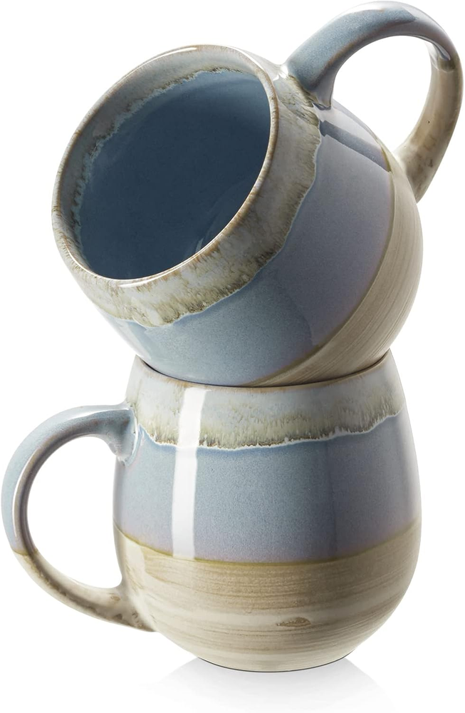 21 Oz Large Ceramic Coffee Mug, Stoneware Coffee Mugs Set of 2, Big Tea Cup for