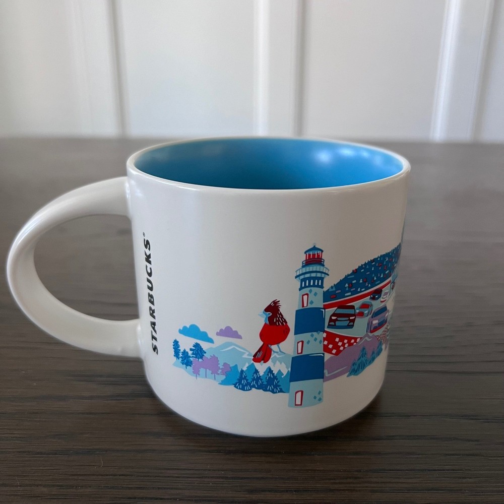 Starbucks Discovery Series North Carolina Mug 14 oz Blue Interior