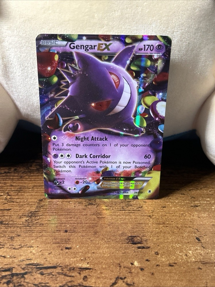 Lightly Played Gengar-EX 34/119 Rare Holo EX Phantom Forces Pokemon Card