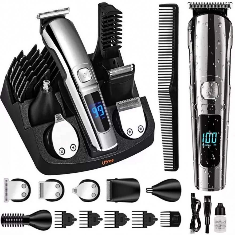 Professional Cordless Beard Trimmer for Men - 16-in-1 Hair Clipper Kit