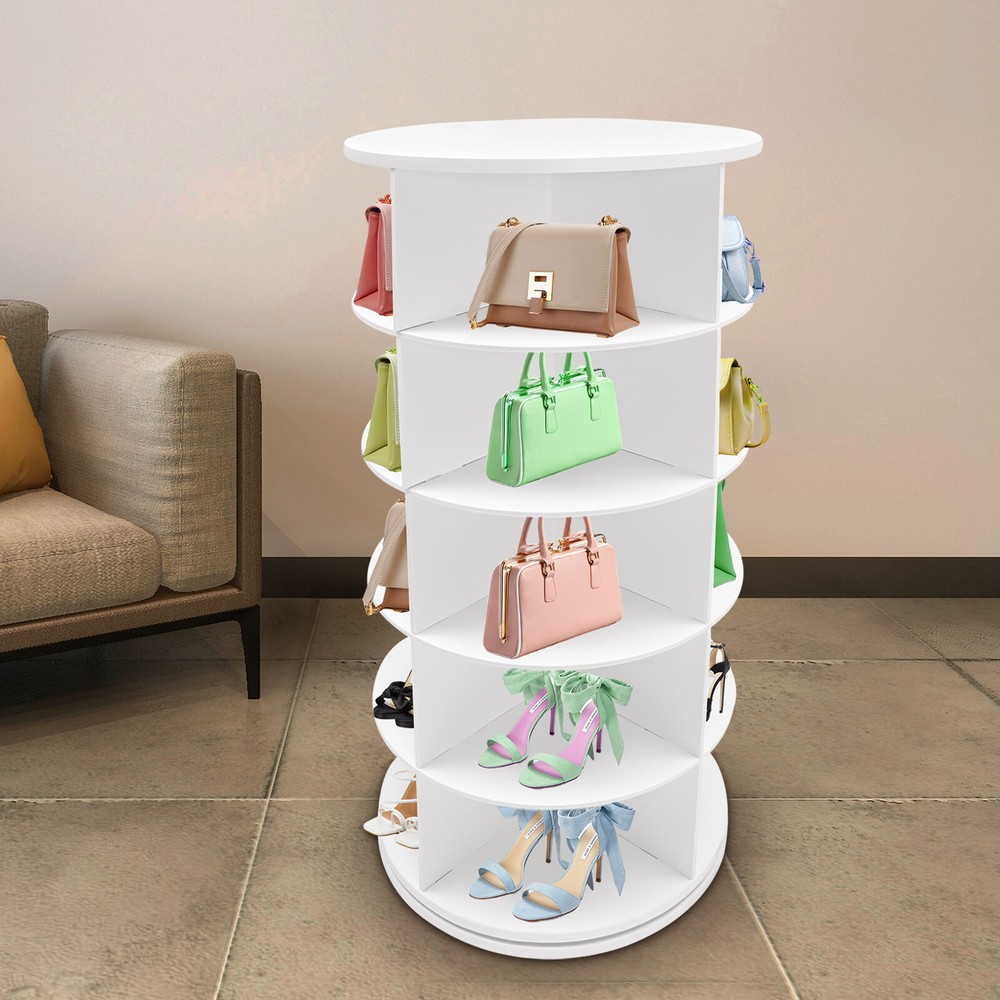 5-Tier Freestanding Rotating Shoe Rack Organizer
