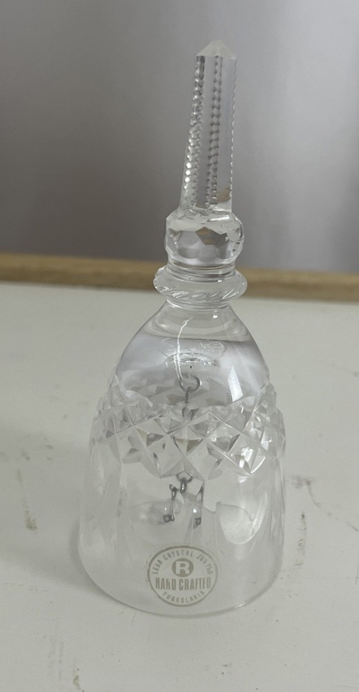 Vintage Yugoslavian Rogaska Teklarna Boriskidrick Crystal Dinner Bell 5 Inch Tall