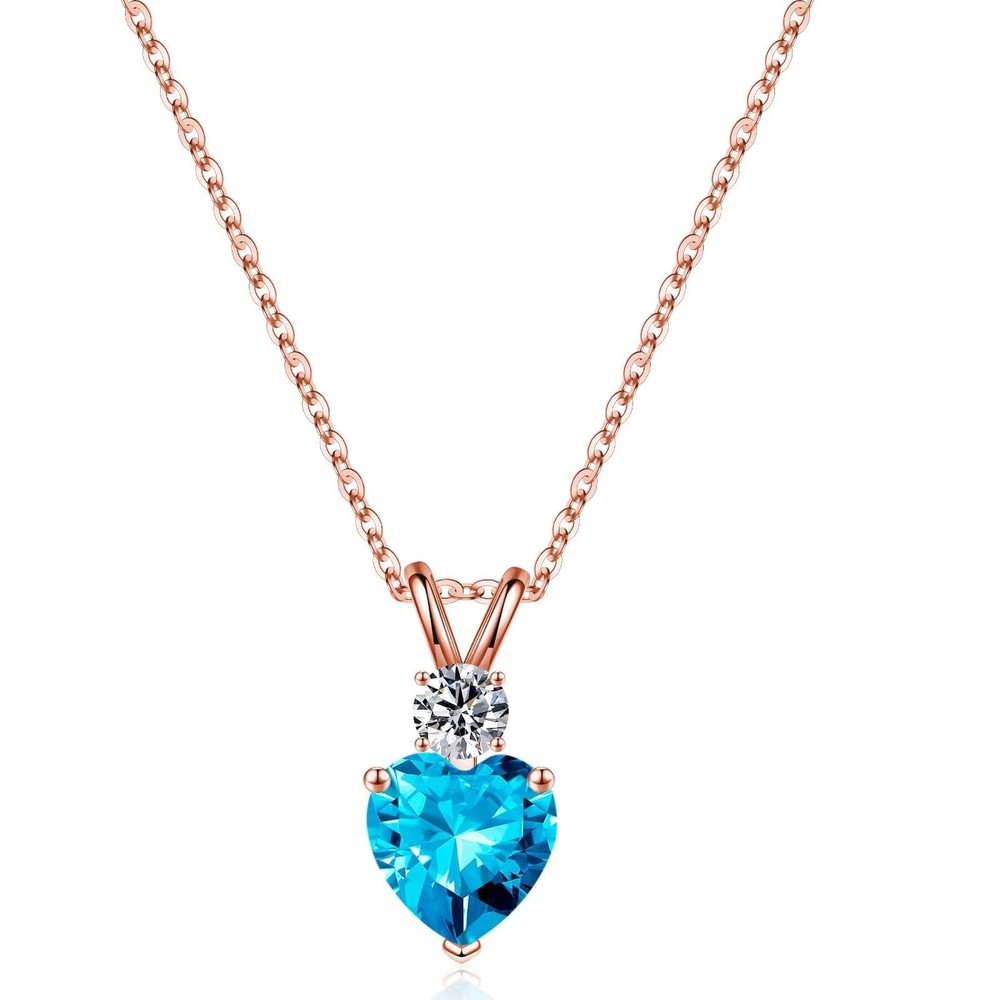 November Birthstone Necklace for Women - Citrine Necklace 18K Rose Gold Plate...