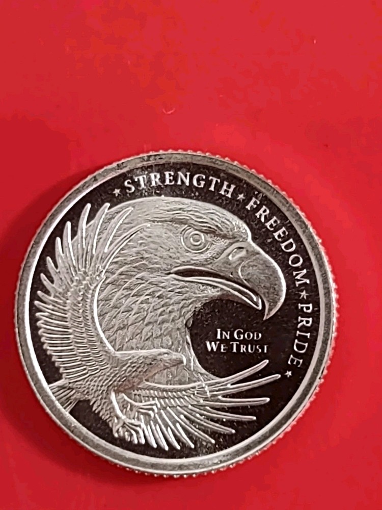 1 ~ 1/10 Troy oz. Eagle / Flag Round Bullion .999 Fine Silver - 3.07 Grams