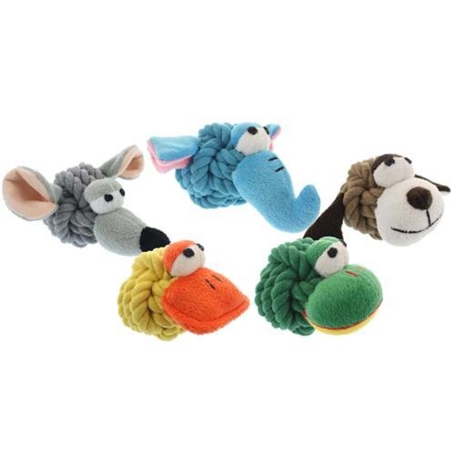 Multipet Rope Head Animals Dog Toy Assorted; 1 Each/4 i