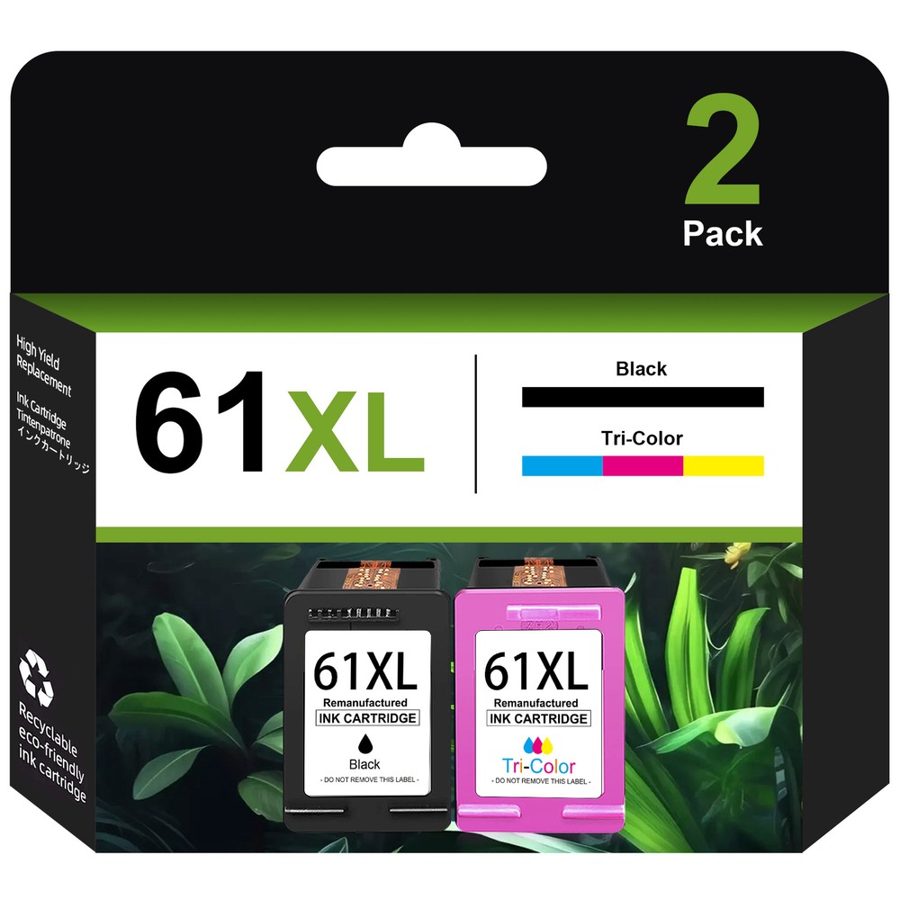 2x 61XL Black Color Ink Cartridge Combo For HP 61XL ENVY 4500 4501 4502 5530