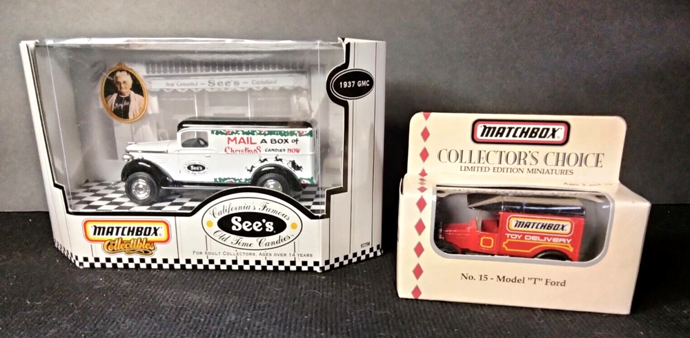 Pair of Matchbox Car Lot - Limited Edition 1921 Ford Model T & 1936 GMC - NIB
