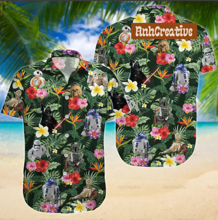Star Wars 3D Button Hawaiian Shirt Mother’s Day Gift Best Price All Over Print