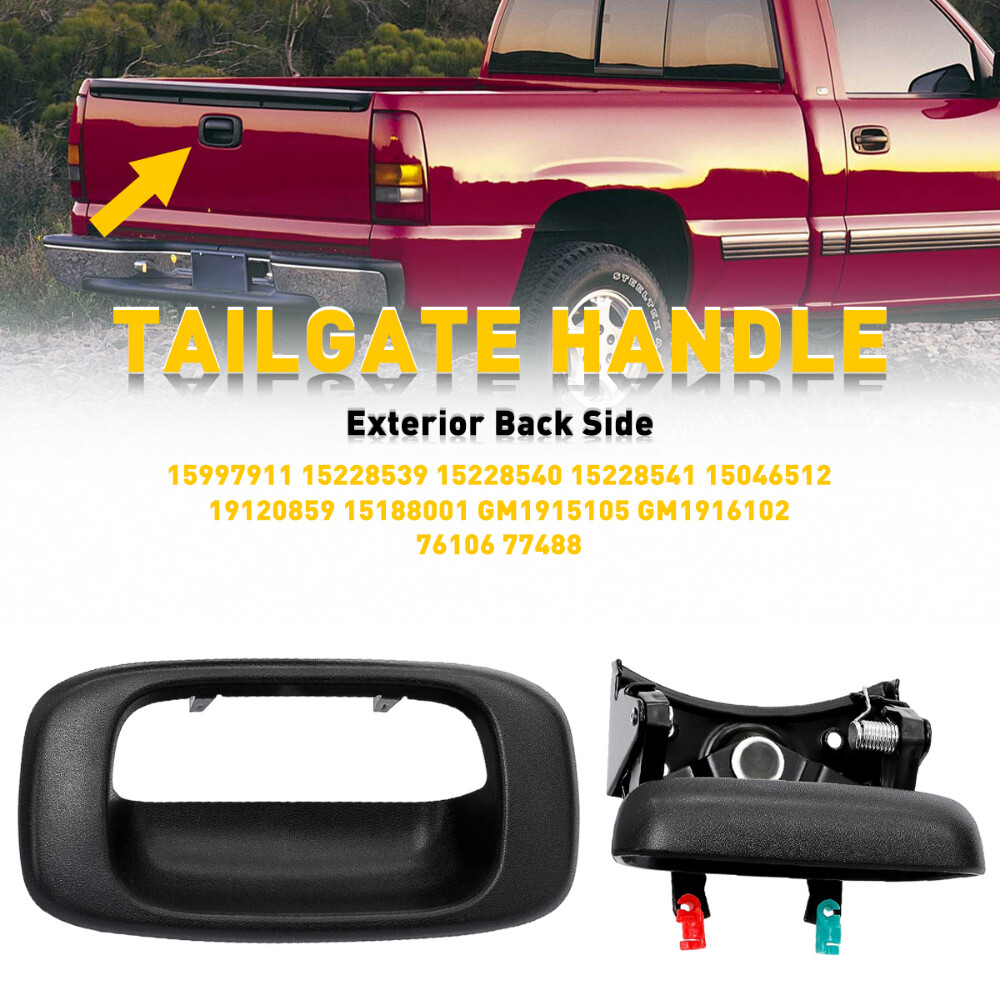 1/2Set Tailgate 15997911 Handle w/ Clips Bezel Fit Silverado Chevy GMC Sierra GM