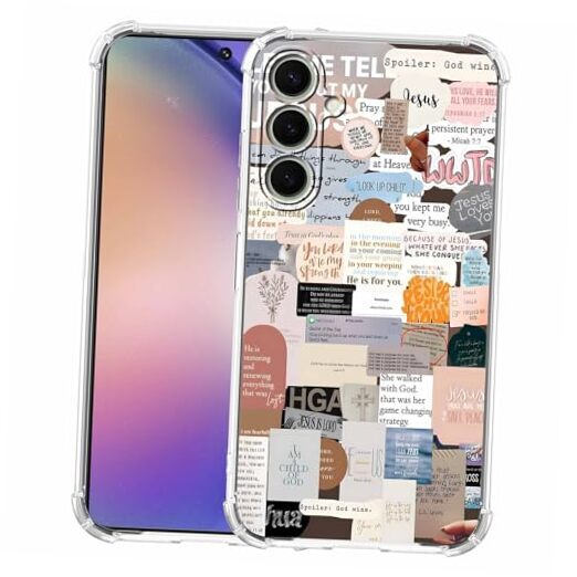 Case for Samsung Galaxy A54,Jesus Quote Collage Pattern Christian Bible Verse