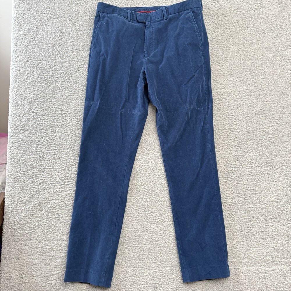 J Crew Pants Mens 34x34 Blue Corduroy Cotton Blend casual workwear Jean E3796