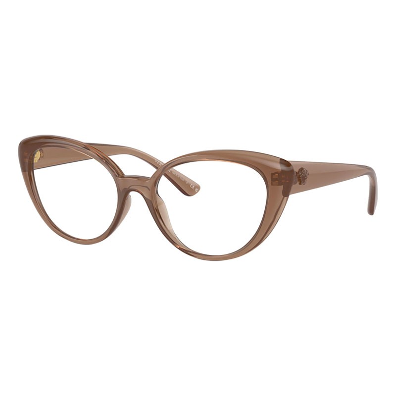 Versace VE3349U 5427 Brown Transparent 53mm Eyeglasses New Authentic