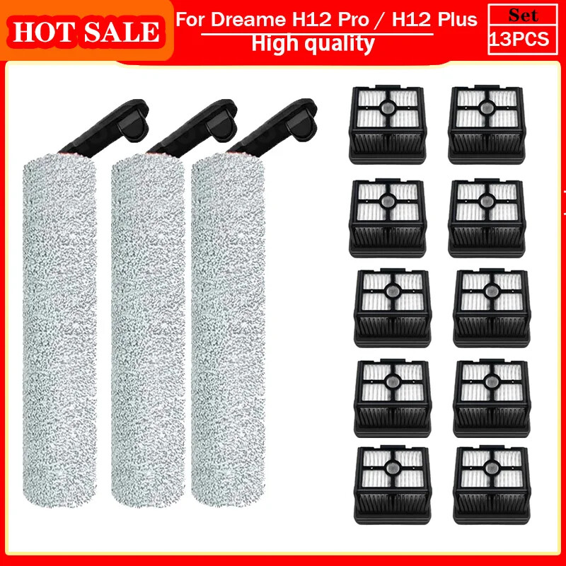 Dreame H12 Pro Soft Brush Roller Replacement with HEPA Filter Accessories