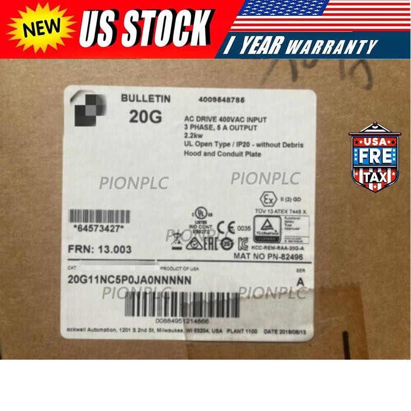 Allen Bradley 20G11NC5P0JA0NNNNN PowerFlex 755 AC Drive UPS Shipping US Free Tax