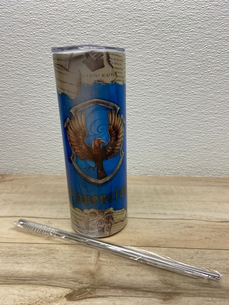 Zonegrace Stainless Steel Skinny Tumbler 20oz Raven Law With Straw & Brush