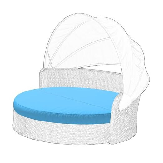 Outdoor 66-Inch Round Daybed Cushion Cover Replacement for Patio Furniture
