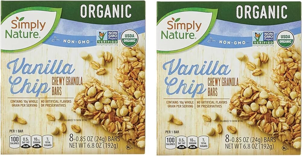 Generic Simply Nature USDA ORGANIC Chewy Non-GMO Verified Whole Grain Vanilla...