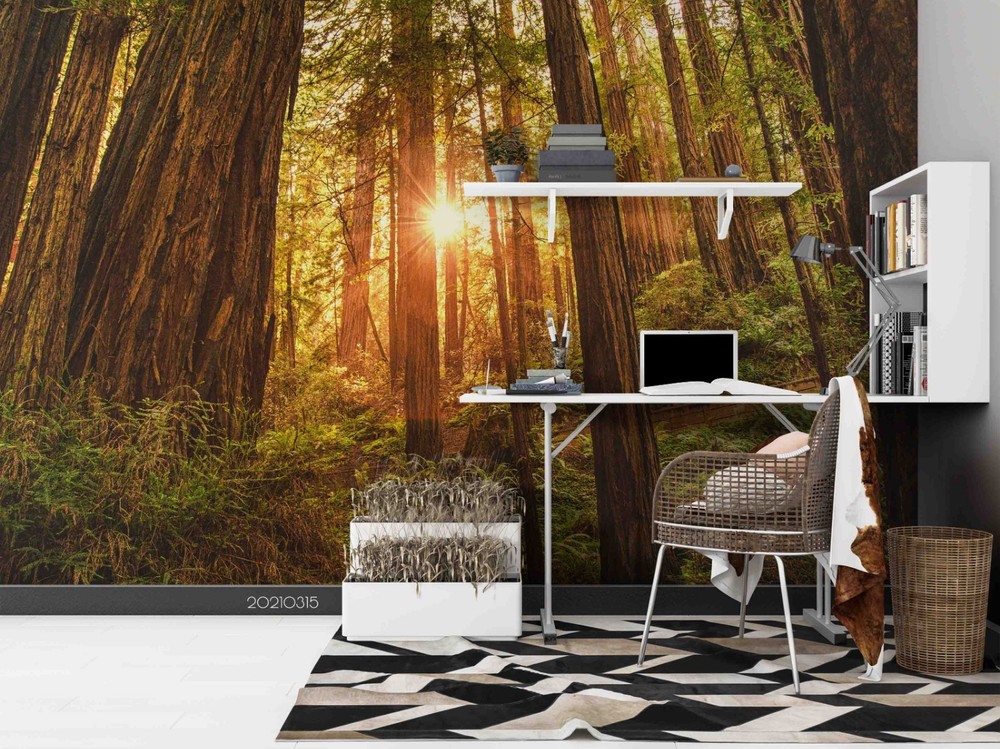 3D Forest Sunlight Landscape Wall Murals Wallpaper Murals Wall Sticker