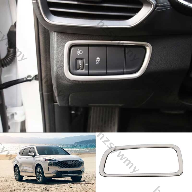 Silver Steel Driver's Side Dash Control Frame 1pc For Hyundai Santa Fe 19-2020
