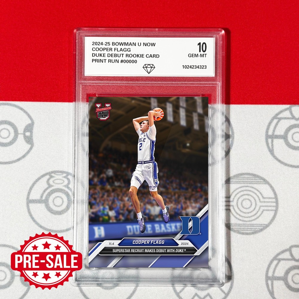 PRESALE Graded 10 Cooper Flagg #1 Debut Duke RC Rookie 2024-25 Bowman U Now Card-image