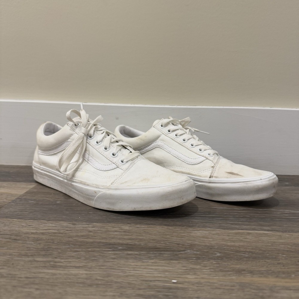 VANS Old Skool White Skate Sneaker Low Top Lace Up Size 10.5 Men’s/12 Woman’s