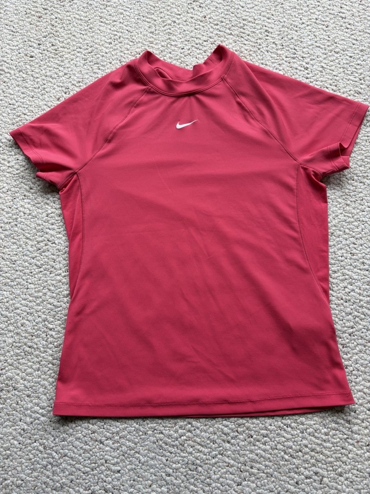 Nike Womens Pro Dri FIT Short Sleeve Top Pink size Medium