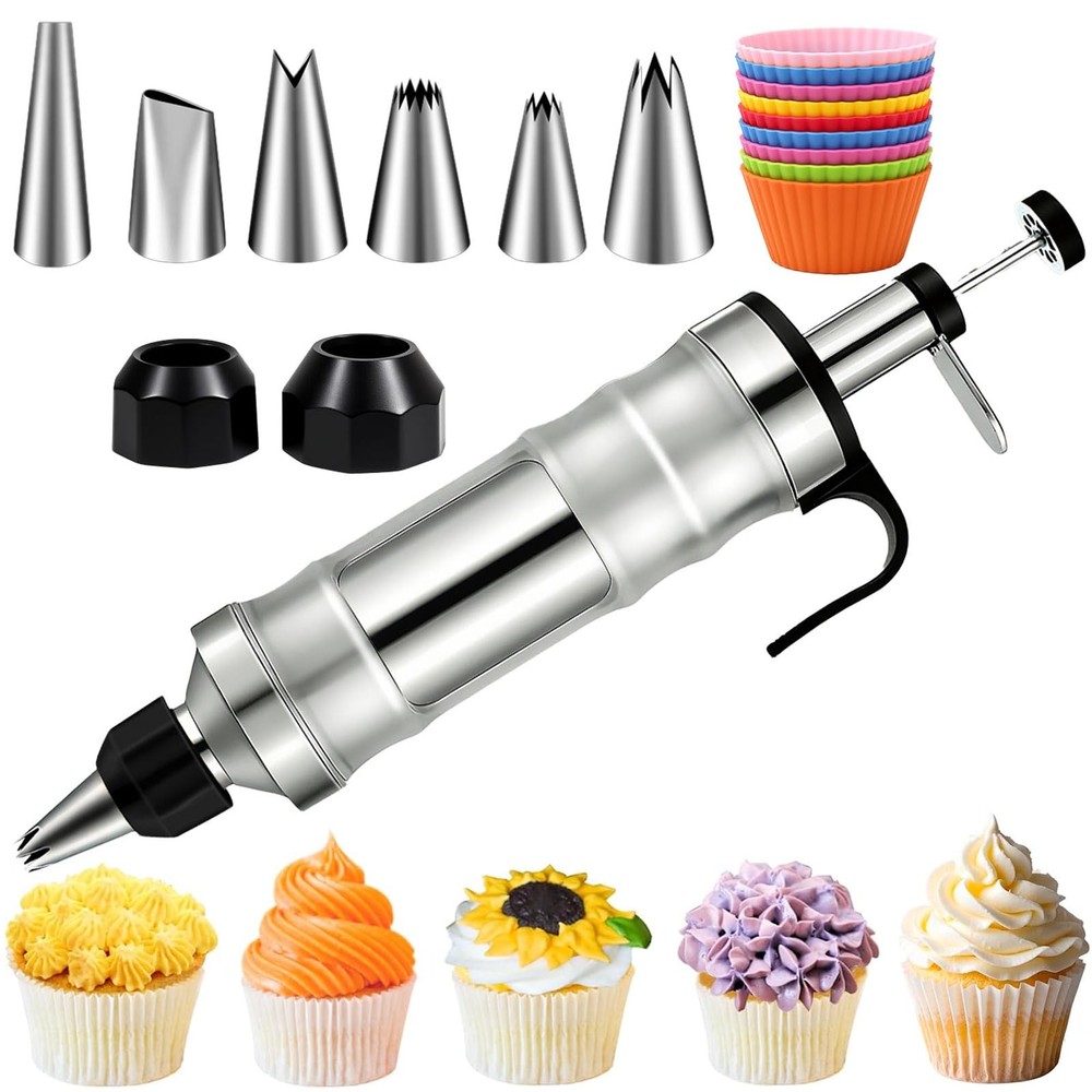 Dessert Decorating Set, Frosting Piping Kit Stainless Steels Cake Decorating ...