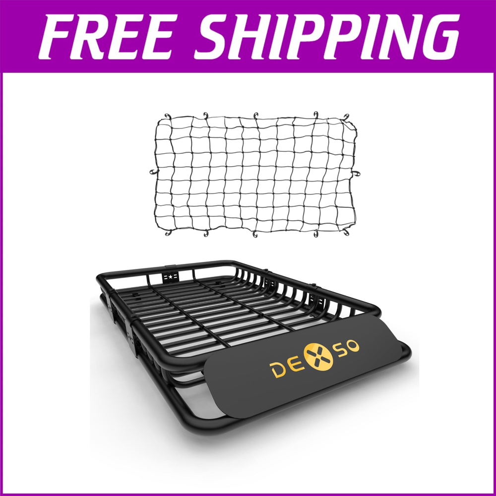 3 Sizes Universal Roof Rack Cargo Basket with Cargo Net Heavy Duty Steel Carrier
