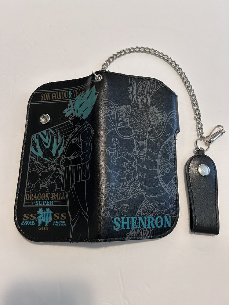 Dragon Ball Super Shenron Goku Long Wallet with Chain EUC