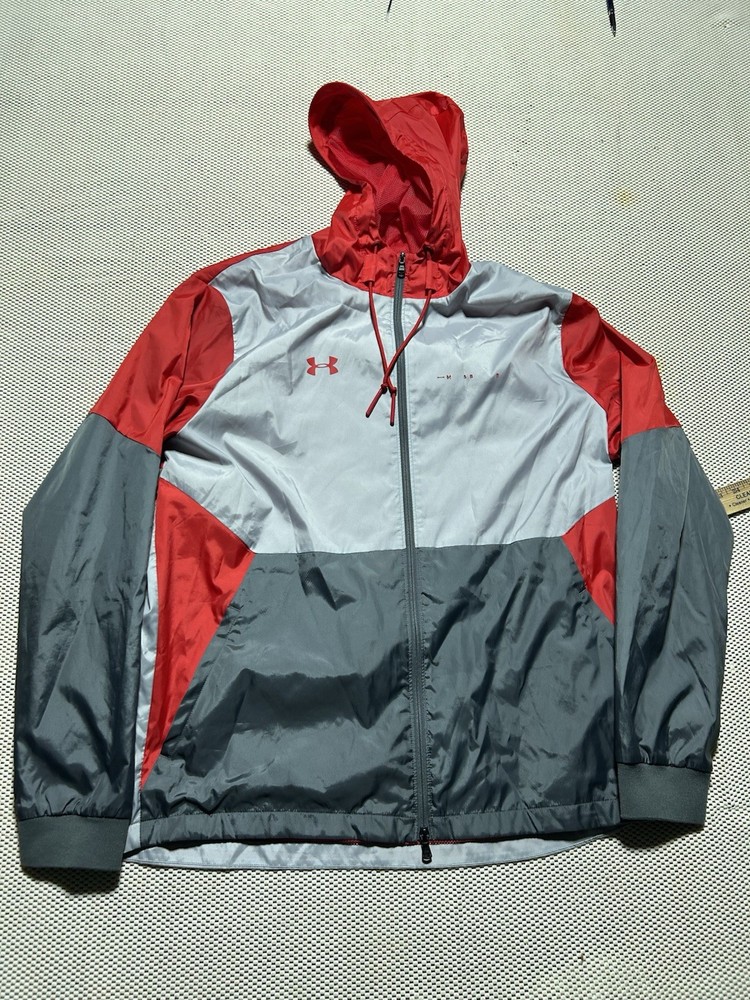 Y2K style under Armour color black red gray men’s XL loose fit Windbreaker
