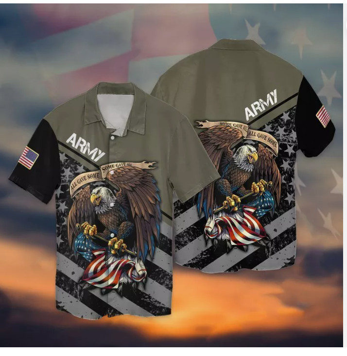 Independence Day Eagle Army American 3D HAWAII SHIRT HALOWEEN GIFT BEST PRICE-image