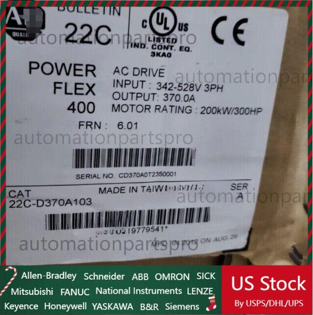 AB 22C-D370A103 New Allen Bradley 22CD370A103 PowerFlex 400- 200 kW AC Drive