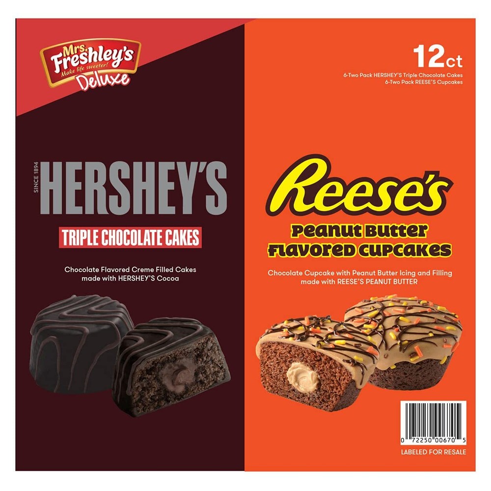 Mrs. Freshley's Deluxe Hershey's Triple Chocolate Cakes and Reese's Peanut Butte