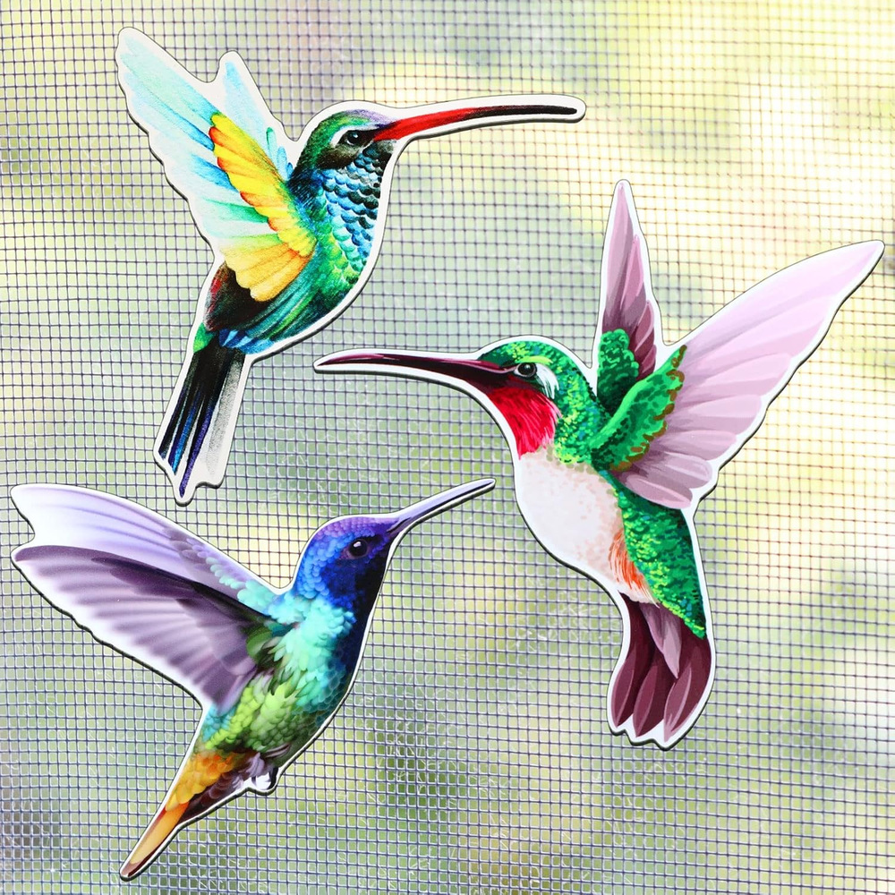 3 Pairs Hummingbird Screen Door Magnets Double Sided Patio Flexible Magnetic Scr