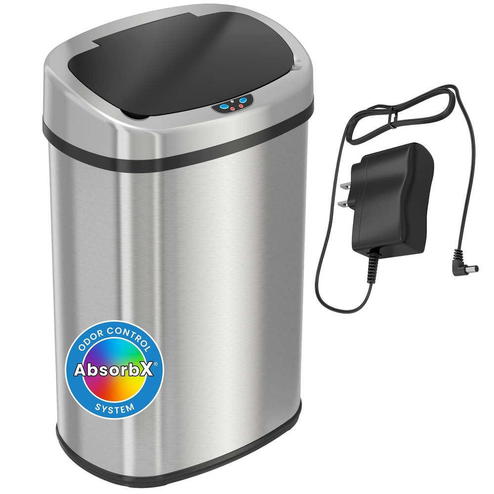 13 Gallon Automatic Touchless Sensor Kitchen Trash Can with Odor Filter and A...