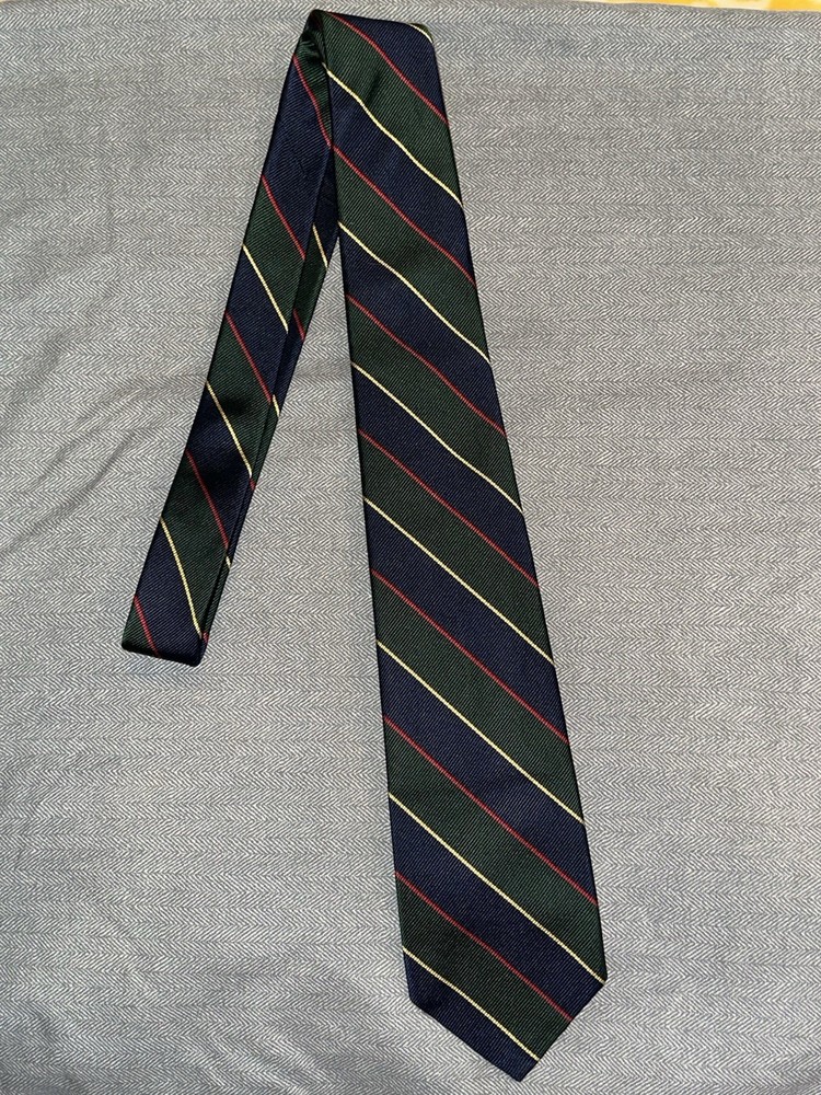 Robert Talbott for Nordstrom Hand Sewn Silk Striped Tie Navy Green Red